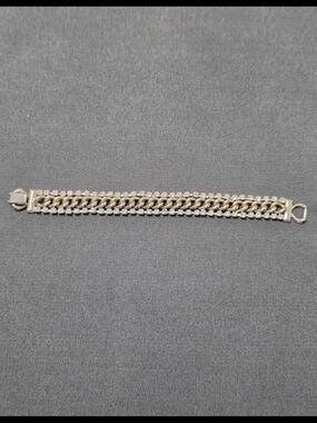 Estate Gold/Silver-Tone Pave Chain Fashion Bracelet Item 494